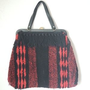 Vintage yarn fringe handbag